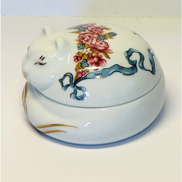 Elizabeth Arden VTG Exclusive UNUSED Cat Candle Trinket Porcelain Container - Picture 2 of 8